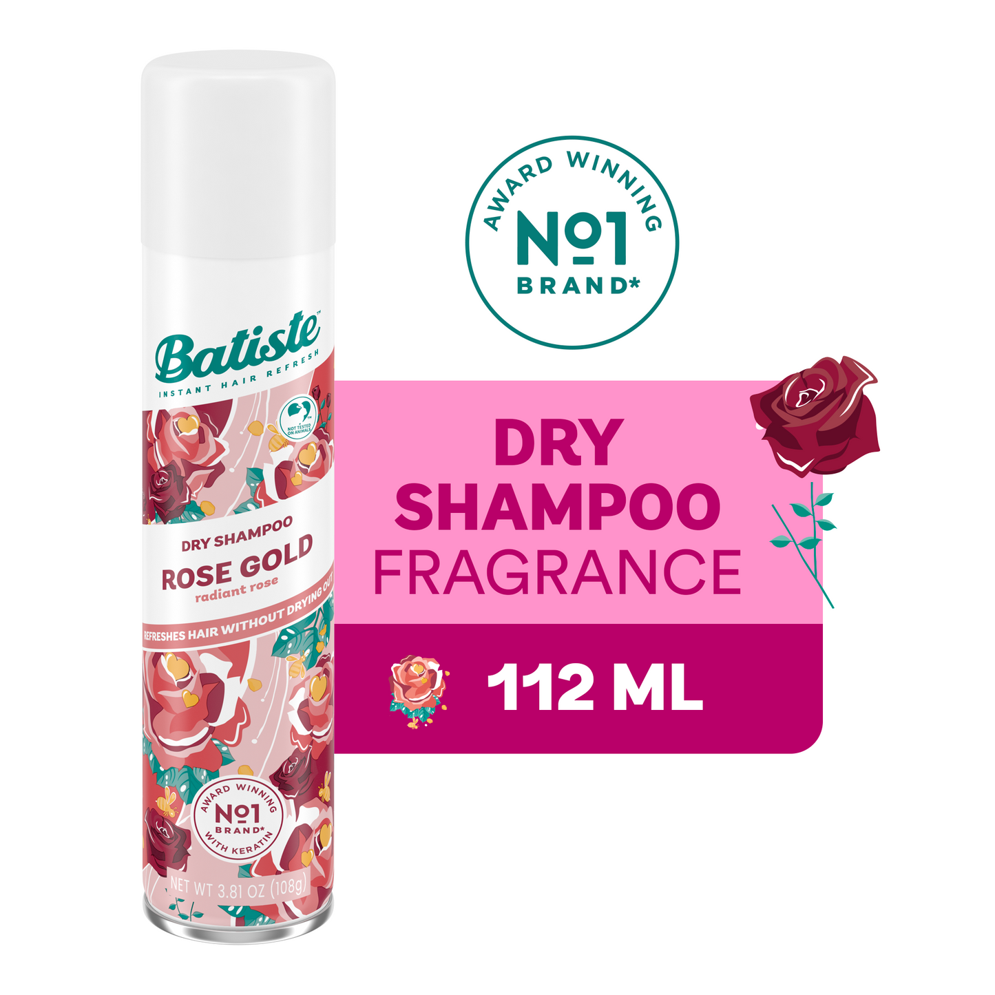 Champú seco Batiste Rose Gold – Paquete de 3 (108 g cada uno)