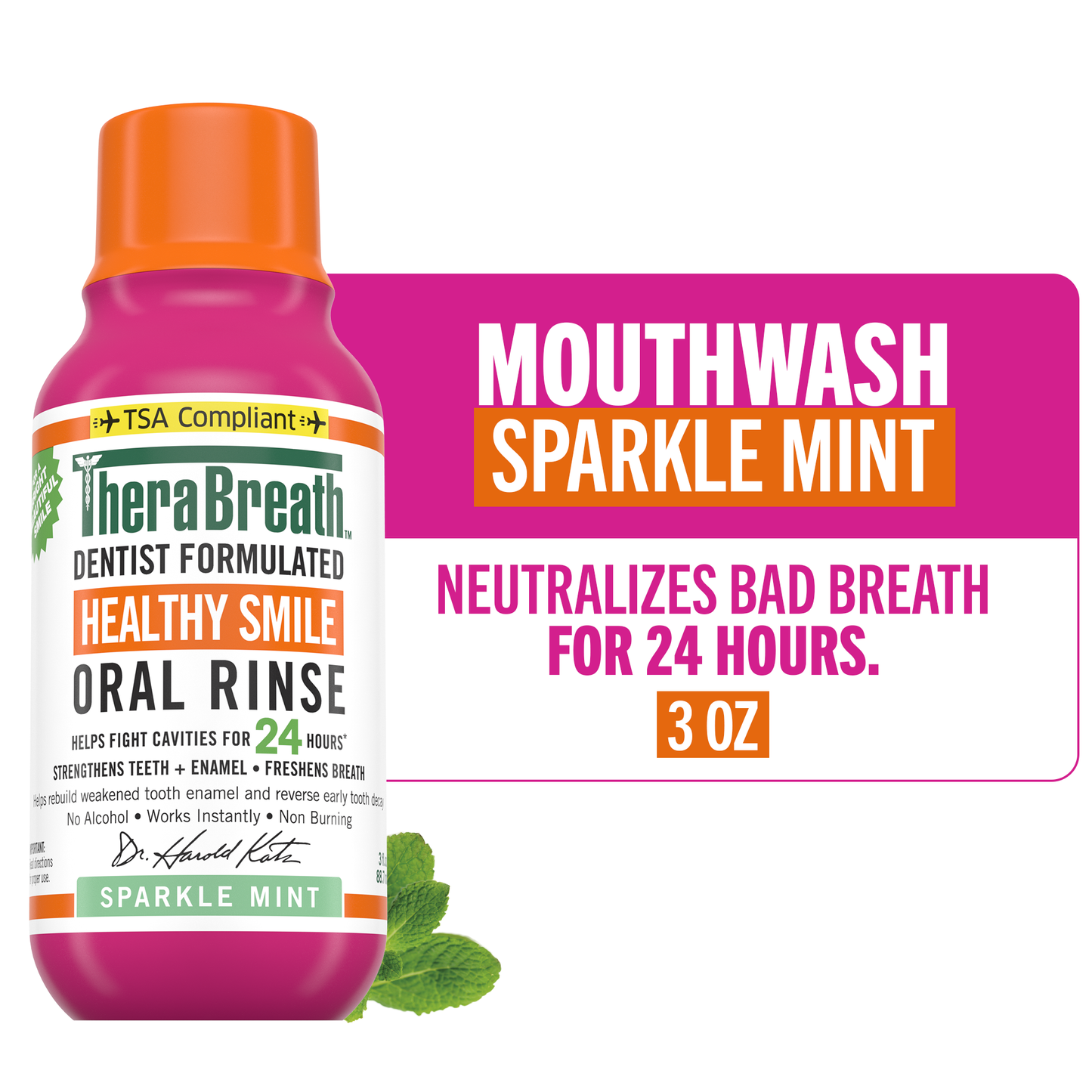 TheraBreath Sparkle Mint Mouthwash 3oz (72/3Oz)