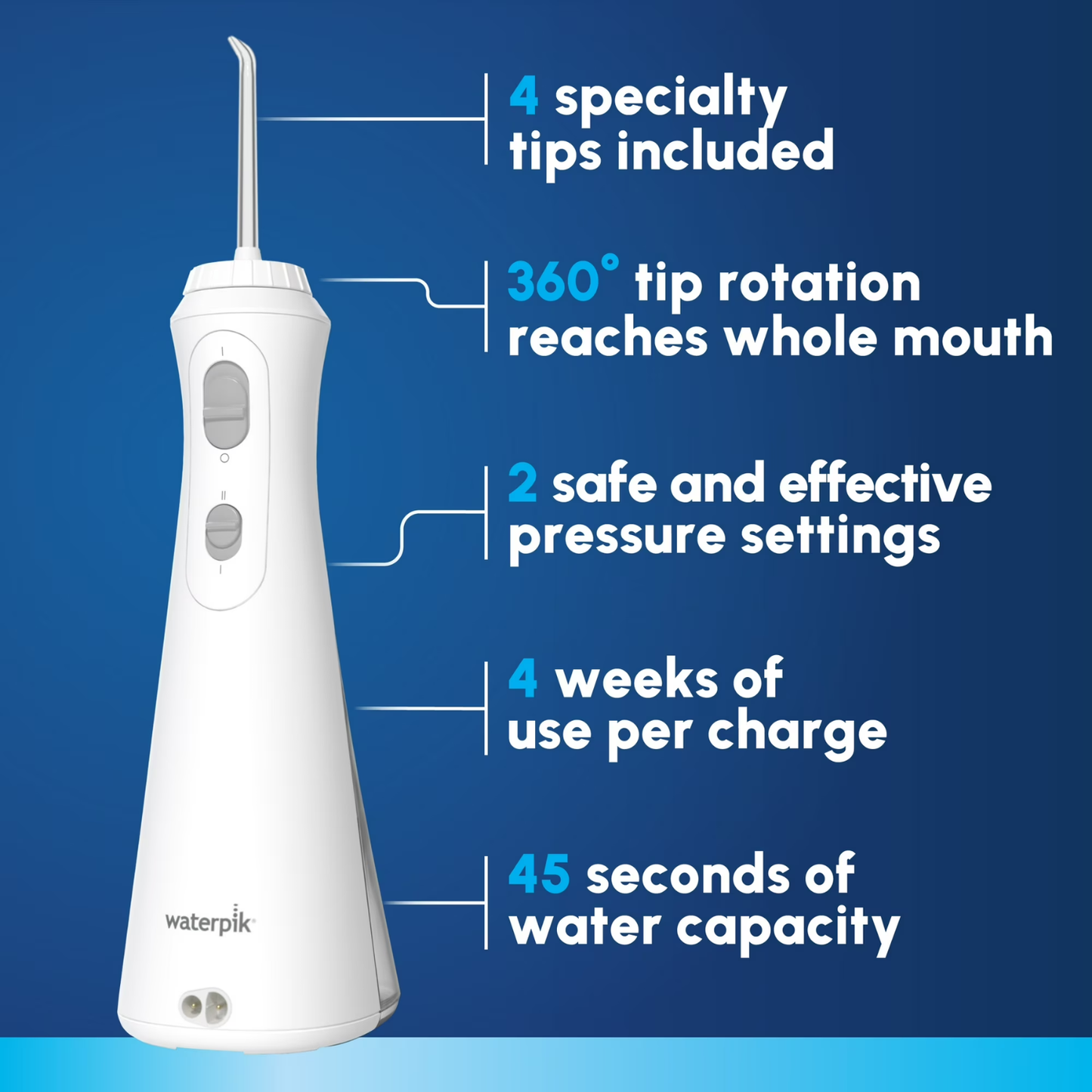 Waterpik Cordless Enhance Water Flosser WF-21EU White