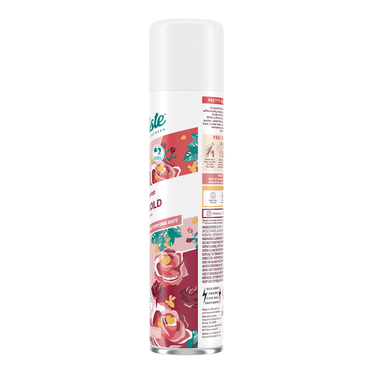Champú seco Batiste Rose Gold – Paquete de 3 (108 g cada uno)
