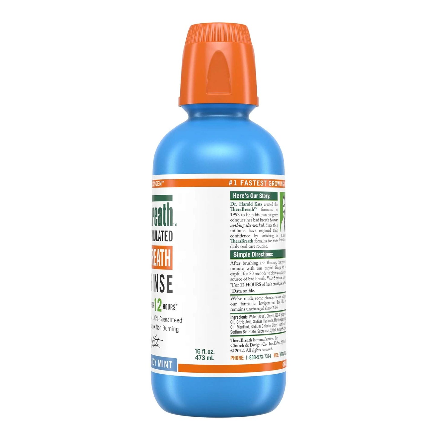 TheraBreath Icy Mint Mouthwash 16oz (4/3Pkx16Oz Intl LP)