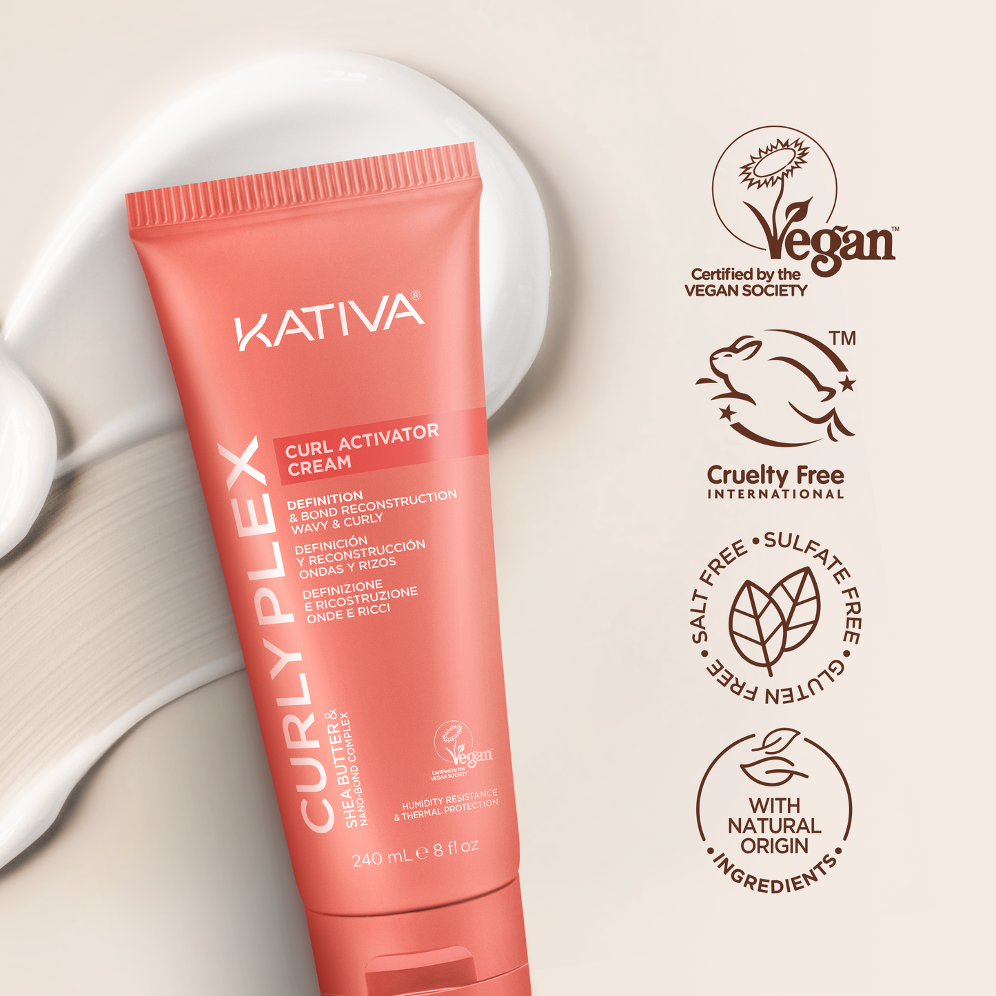 Kativa Curly Plex Curl Activator Cream (W-C) 240 Ml