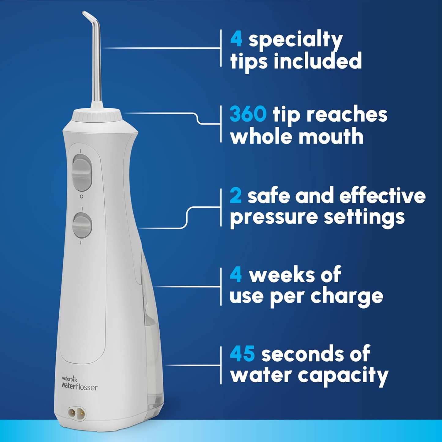 Waterpik Cordless Pearl Water Flosser WP-27EU White