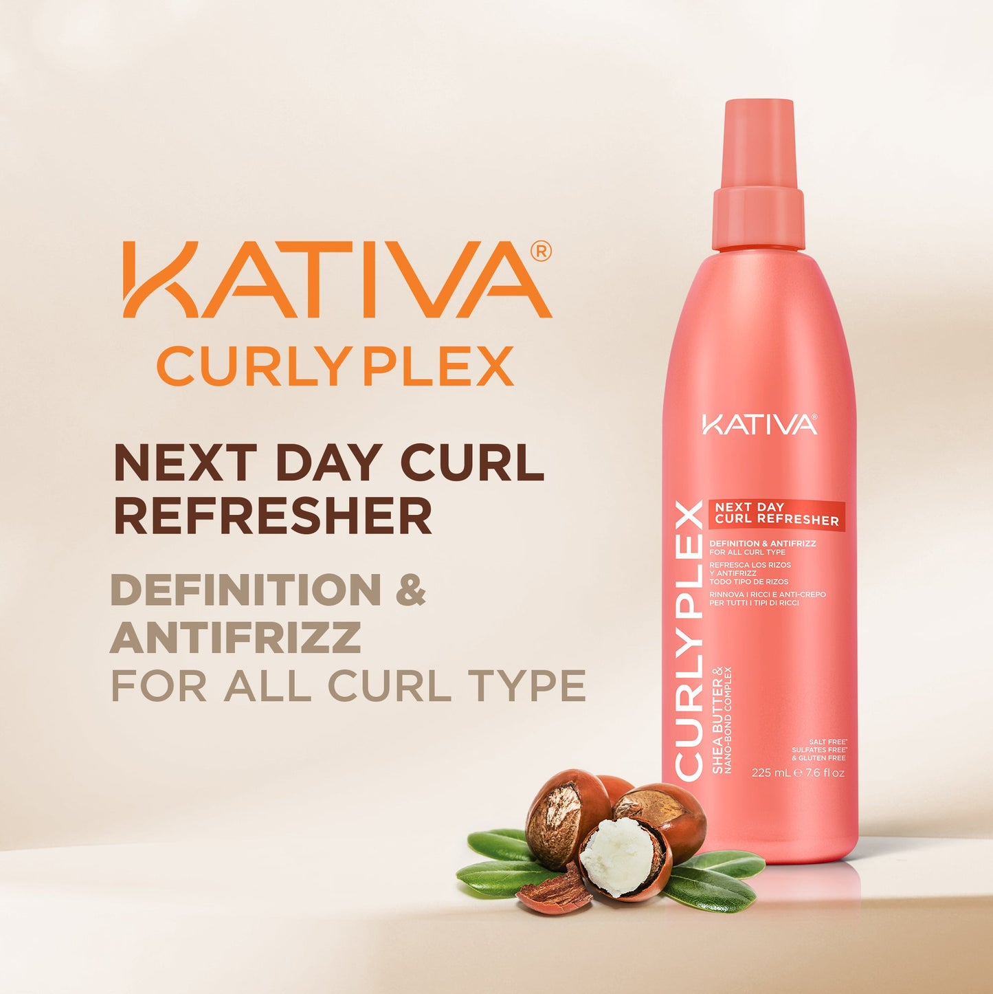 Kativa Curly Plex Next Day Curl Refresher 225 Ml