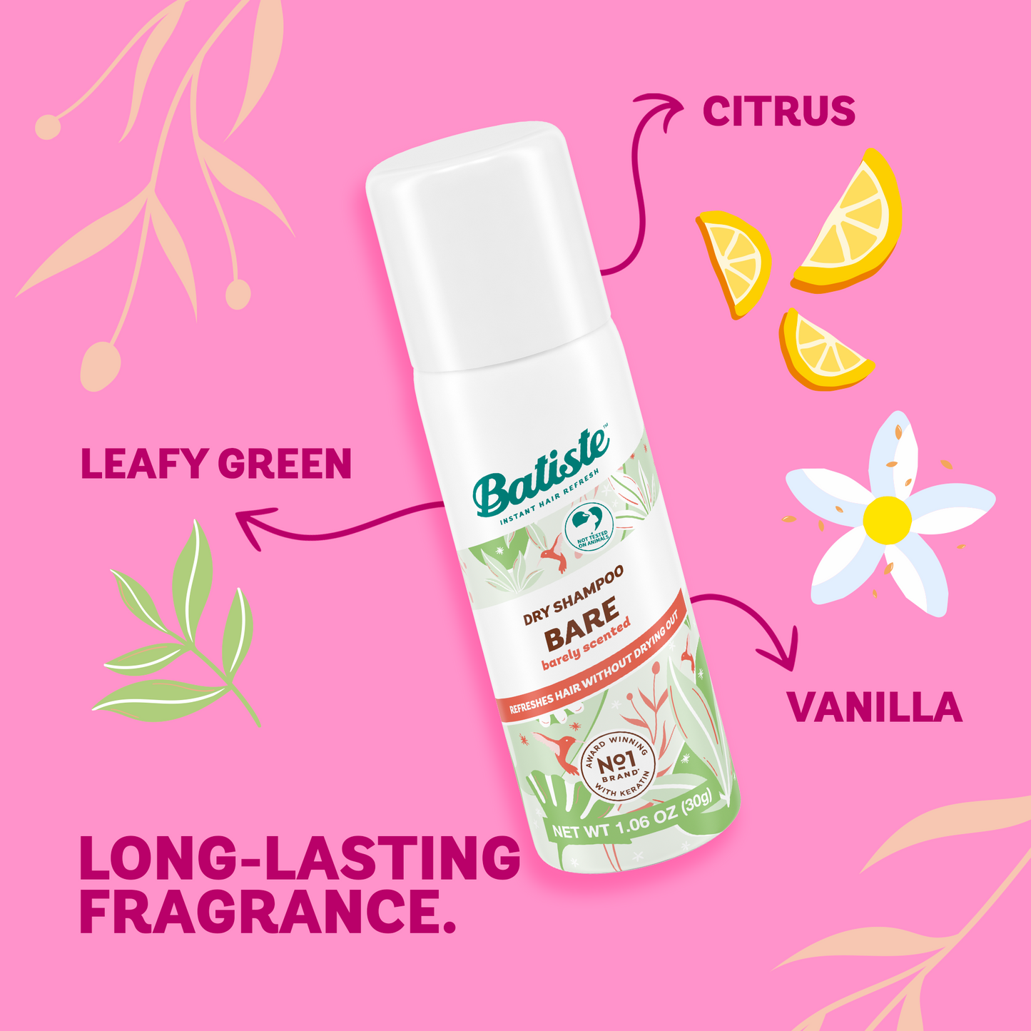 Batiste Bare Mini Dry Shampoo – 6 Pack (1.06 oz / 30 g each)