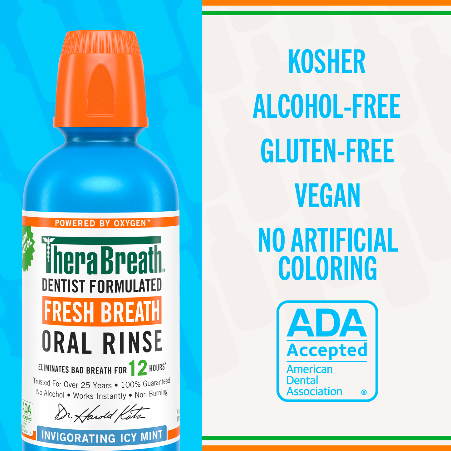 TheraBreath Icy Mint Mouthwash 16oz (4/3Pkx16Oz Intl LP)