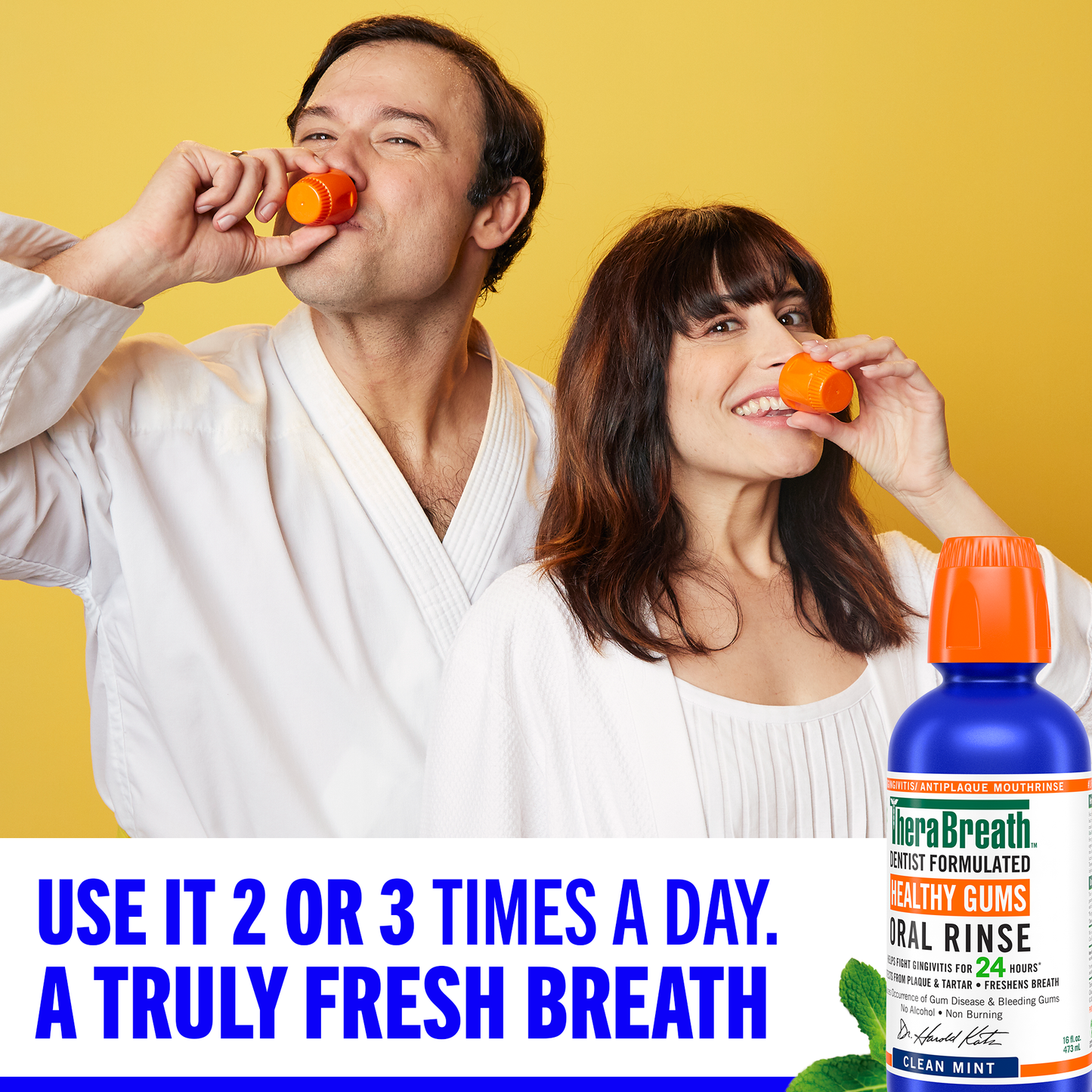 TheraBreath Healthy Gums Mouthwash Clean Mint, 16oz (4/3Pkx16Oz Intl)