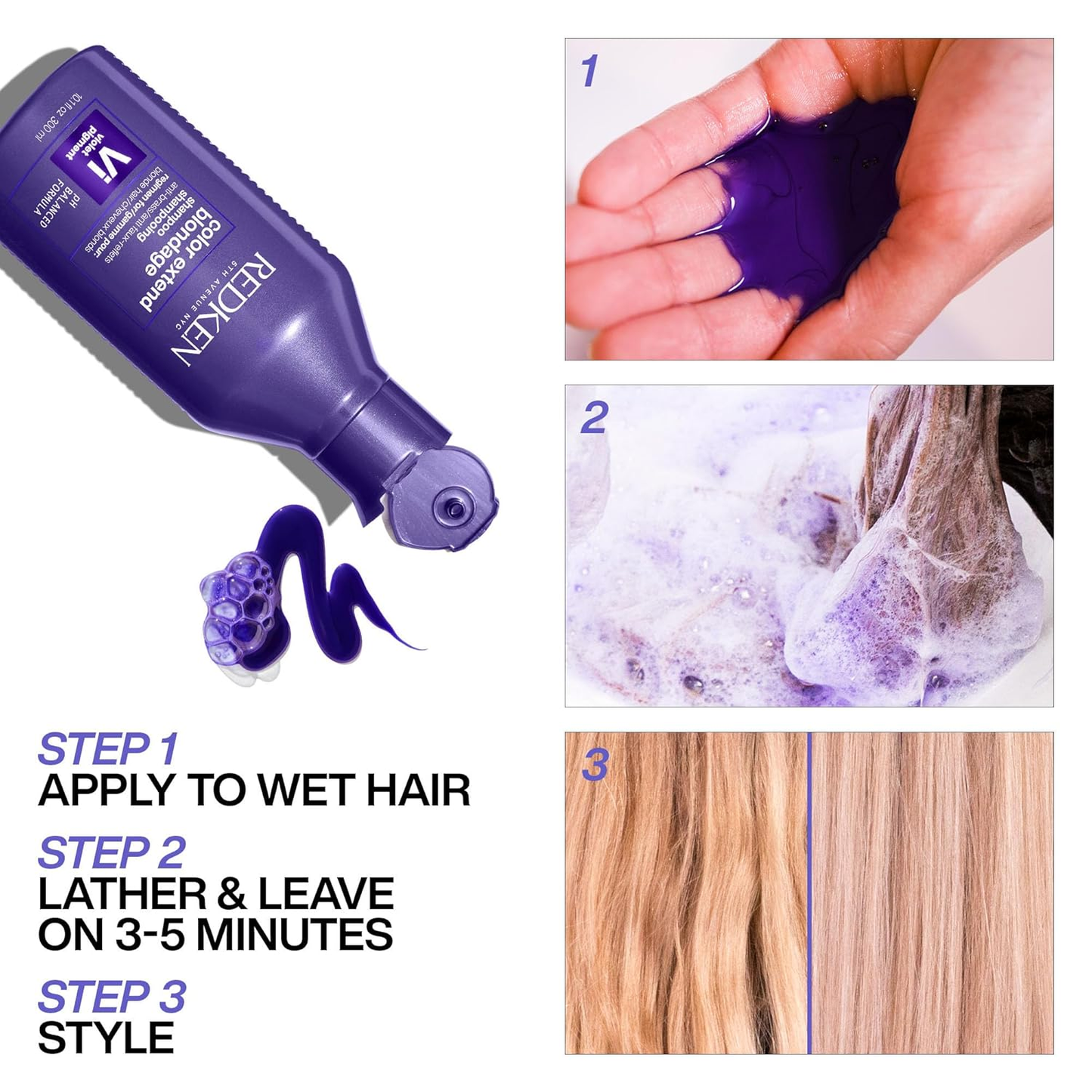 Redken Blondage High Bright Champú Tonificante Morado