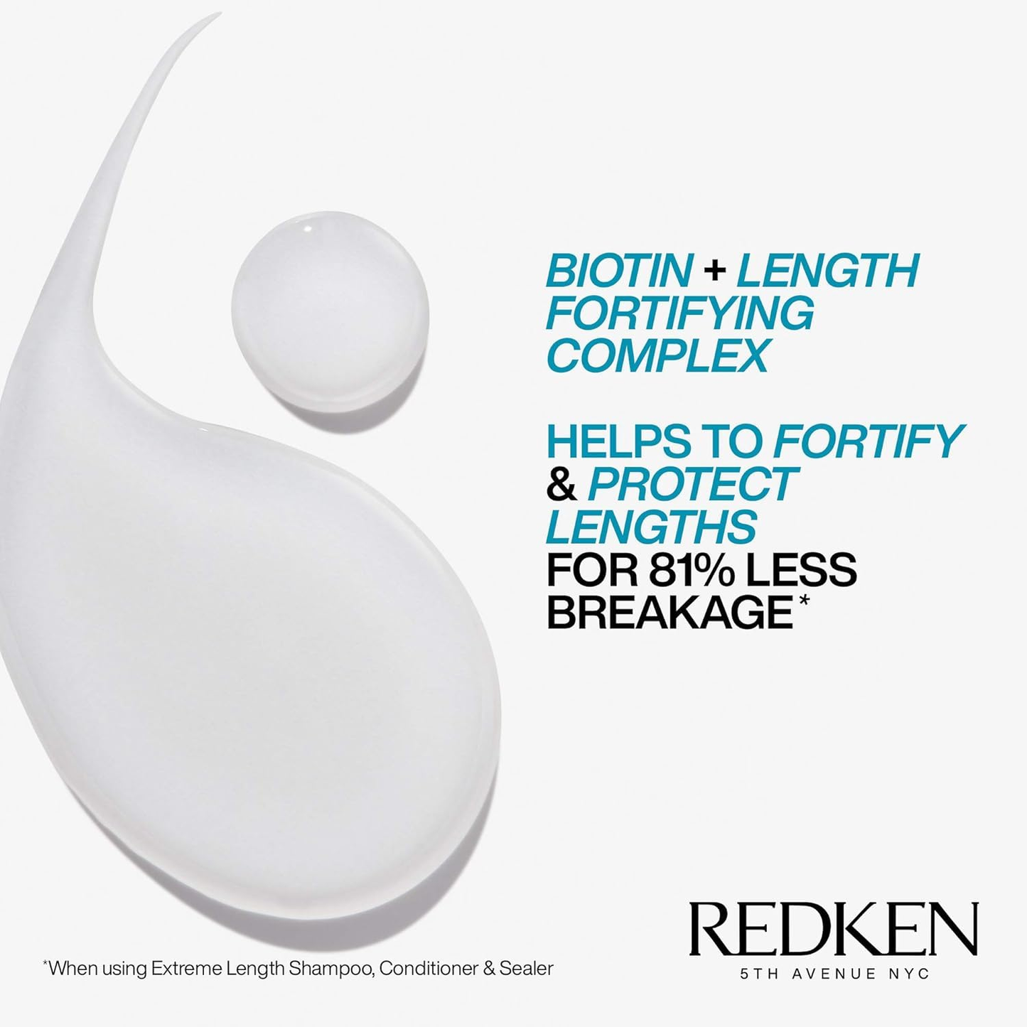 Champú fortificante con biotina Redken Extreme Length