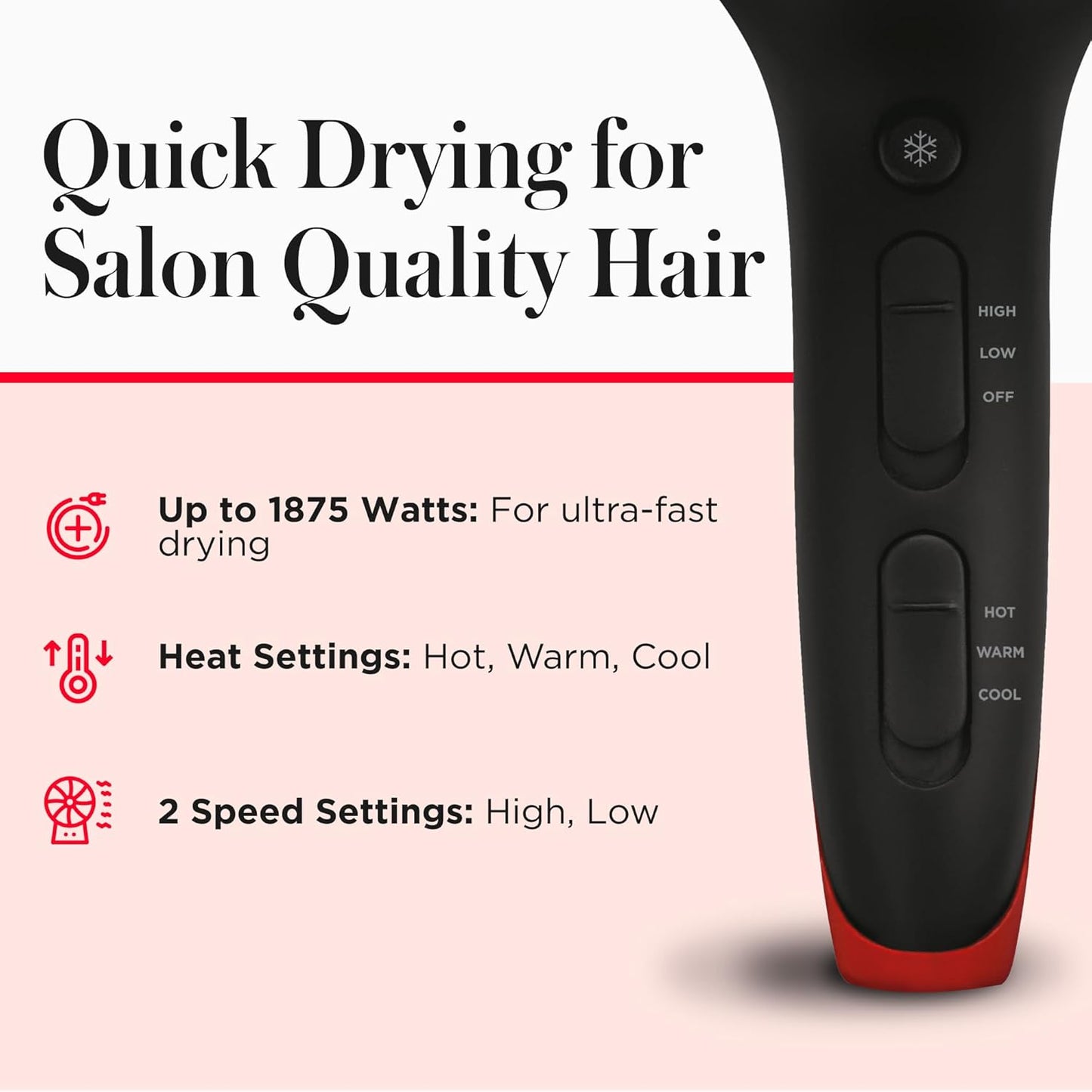 Secador de pelo 1875 Smoothstay Air