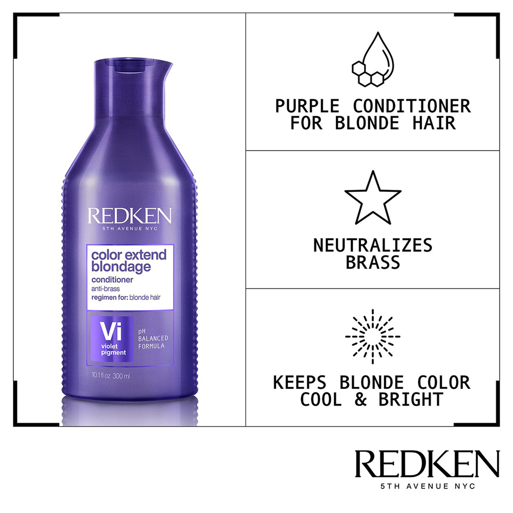 Redken Color Extend Blondage Violet Pigment Conditioner 10.1 oz / 300 ml – Anti Brass