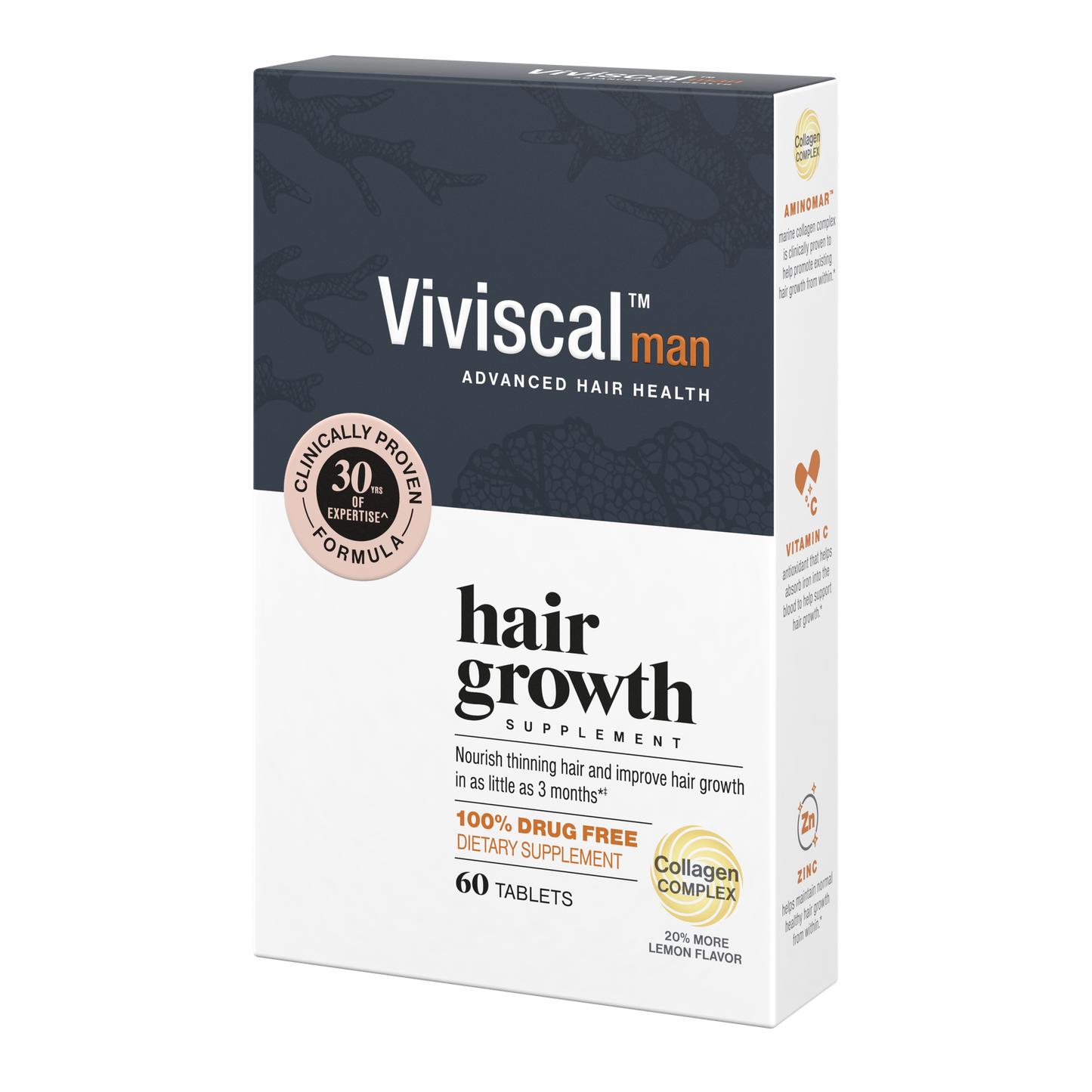 Suplemento Viviscal para hombres, paquete de 10/3 x 60 unidades
