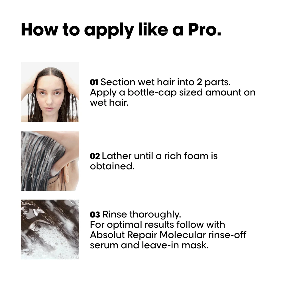 L’Oréal Professionnel Absolut Repair Molecular Sulfate-Free Repairing Shampoo 16.9oz / 500ml