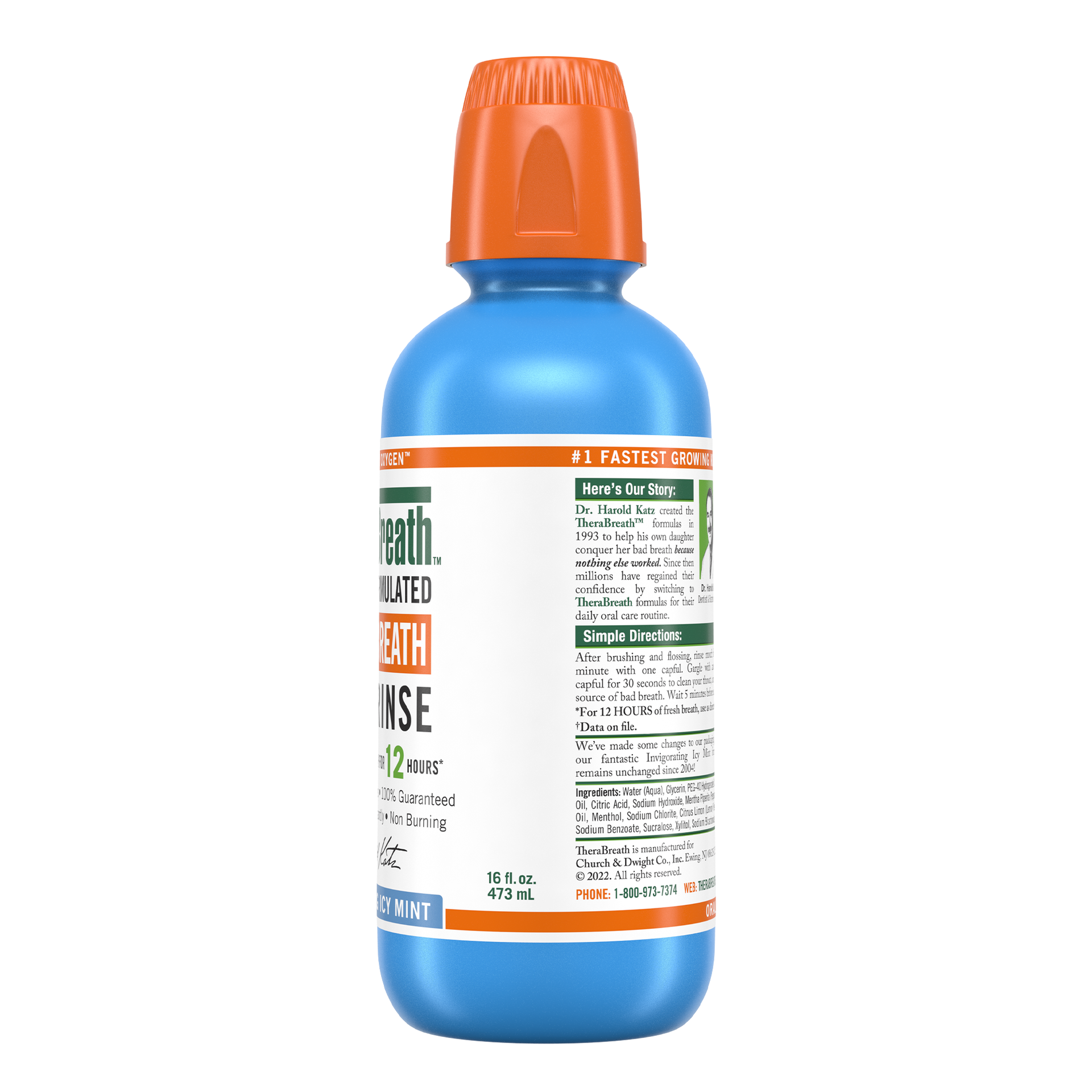 TheraBreath Icy Mint Mouthwash 16oz (4/3Pkx16Oz Intl LP)