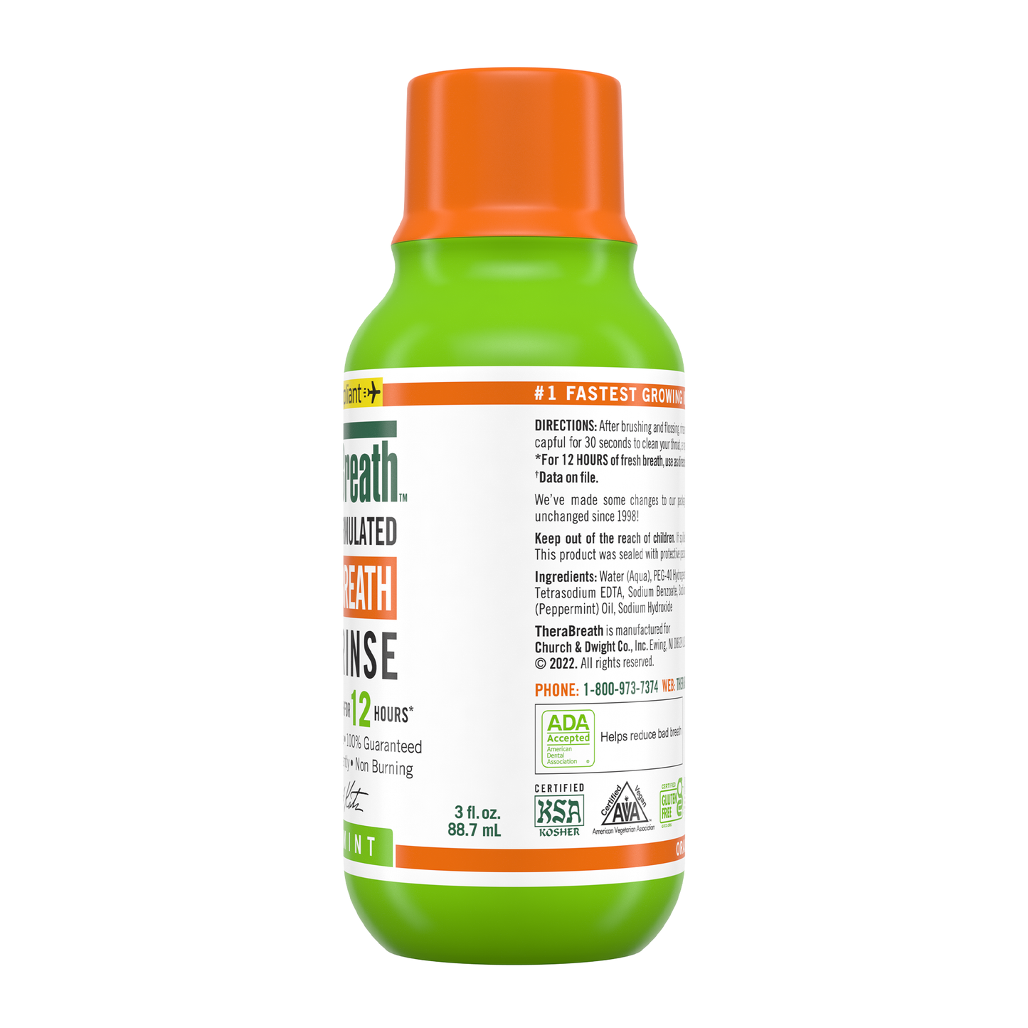 TheraBreath Mild Mint Mouthwash 3oz (72/3Oz CLM)