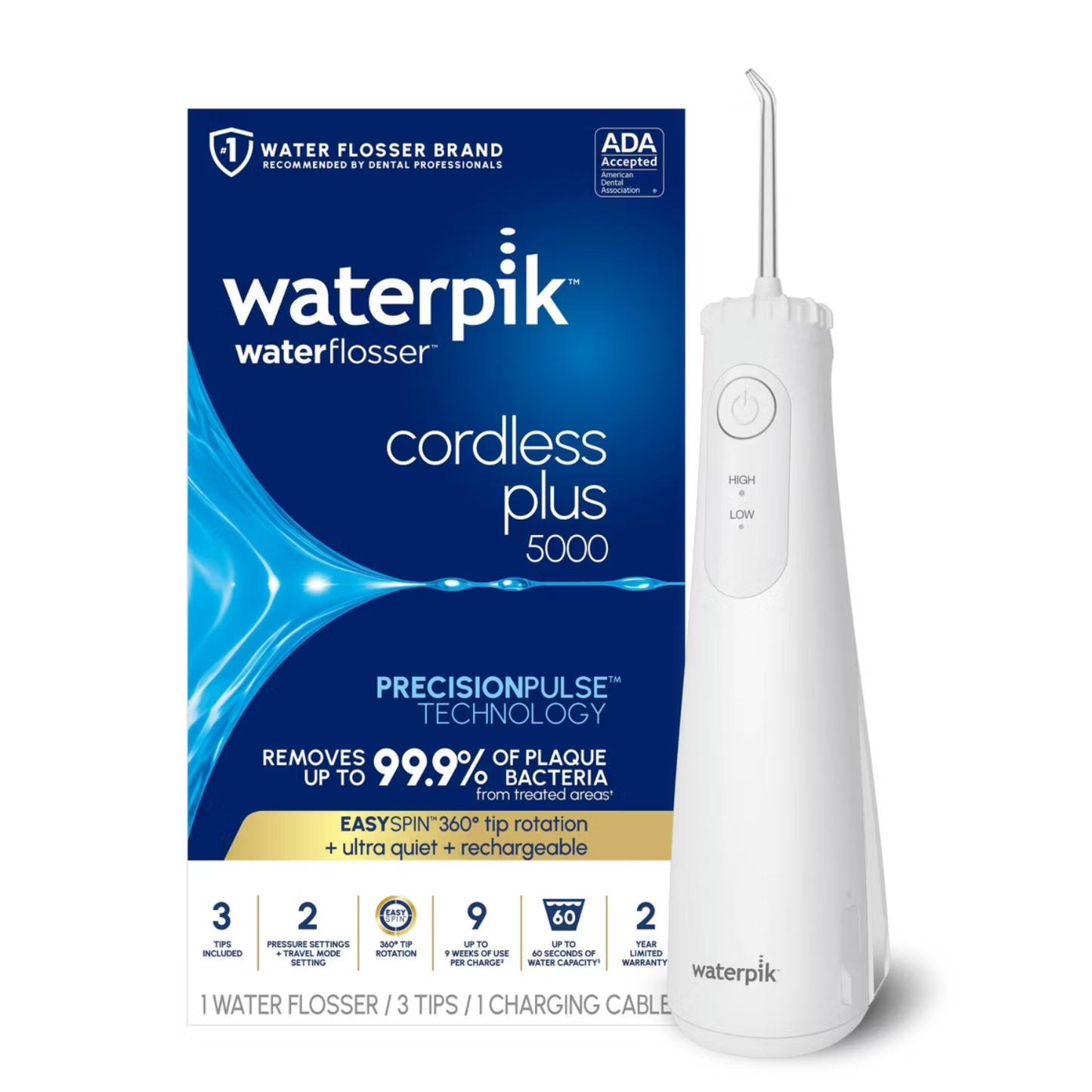 Waterpik Cordless Plus 5000 Water Flosser WF-26EU White
