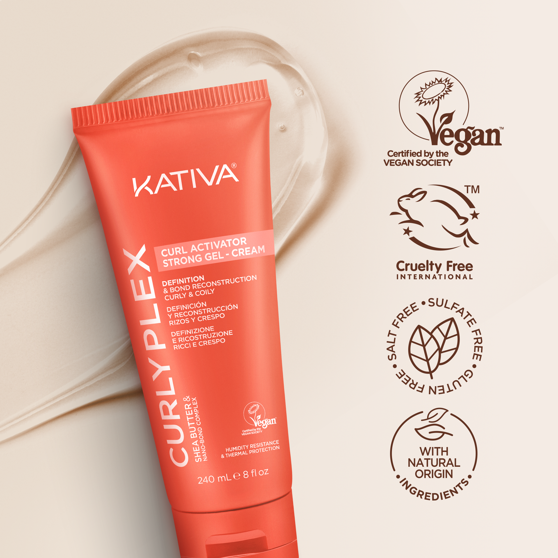 Kativa Curly Plex Curl Activator Strong Gel-Cream(C-C) 240Ml