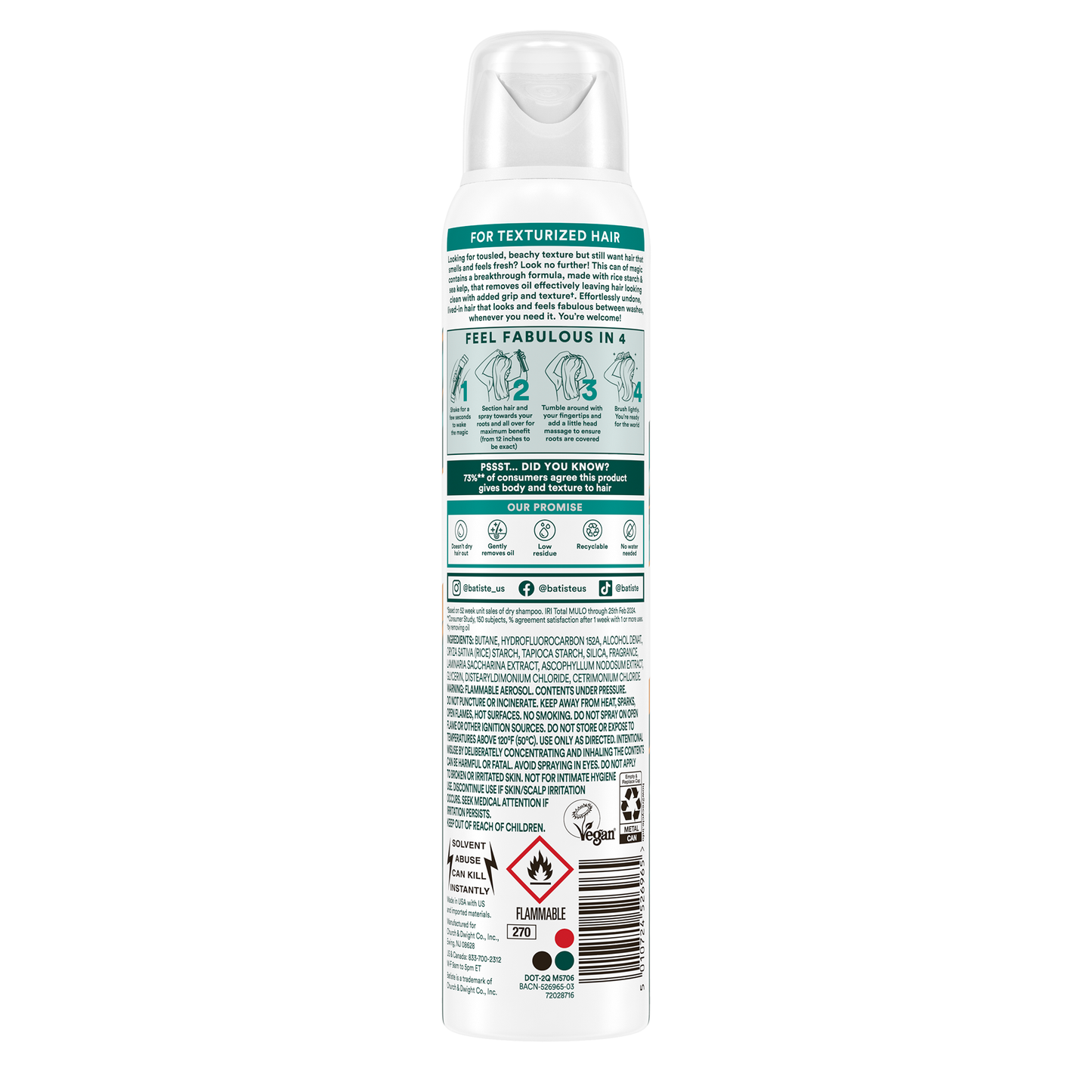 Batiste Texturizing Dry Shampoo – 3 Pack (3.81 oz / 108 g each)