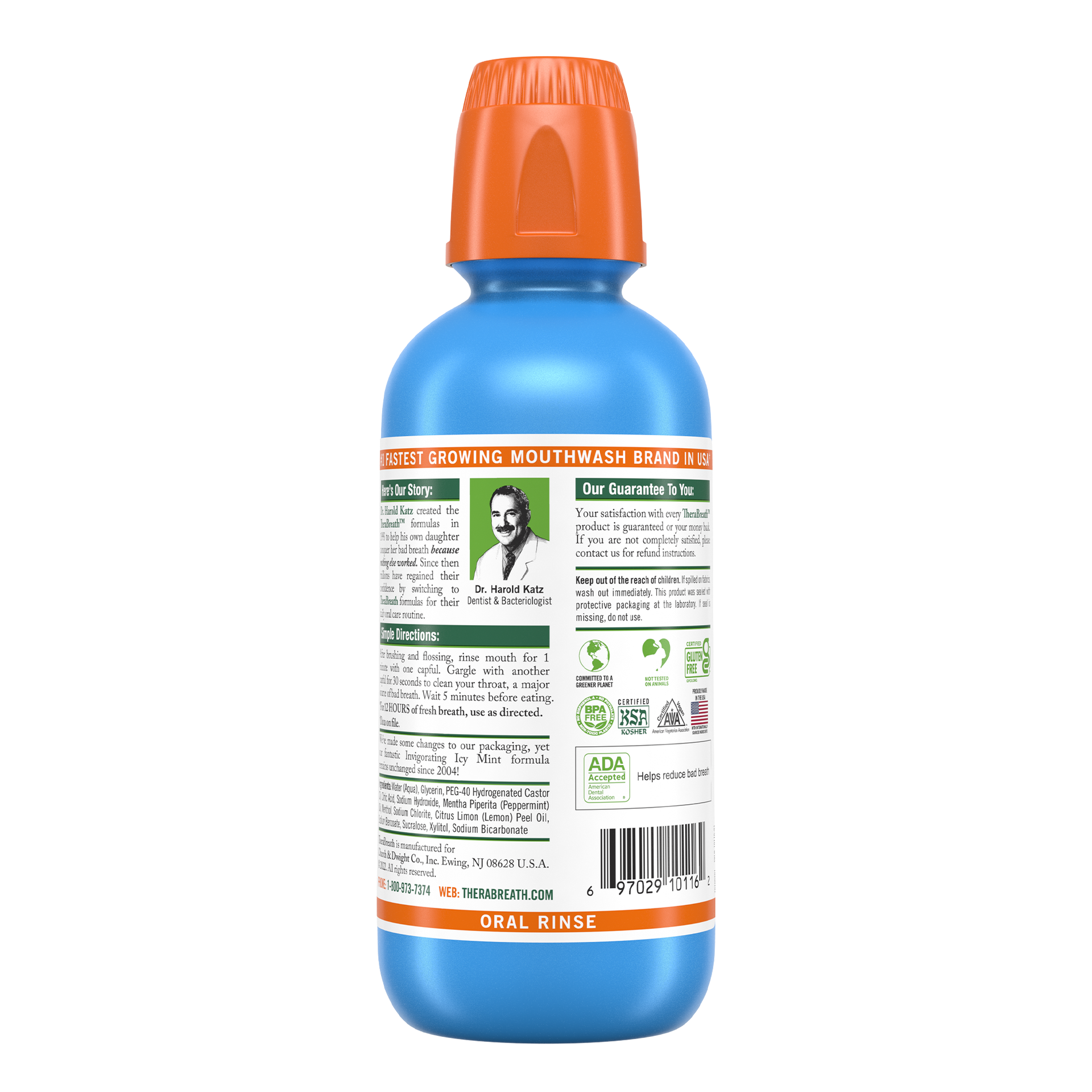 TheraBreath Icy Mint Mouthwash 16oz (4/3Pkx16Oz CLM)