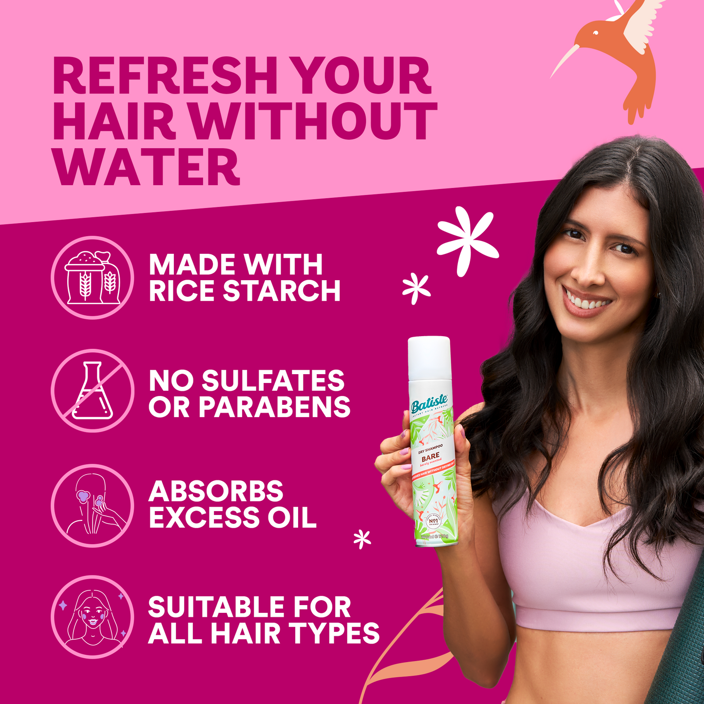 Batiste Bare Dry Shampoo – 3 Pack (3.81 oz / 108 g each)