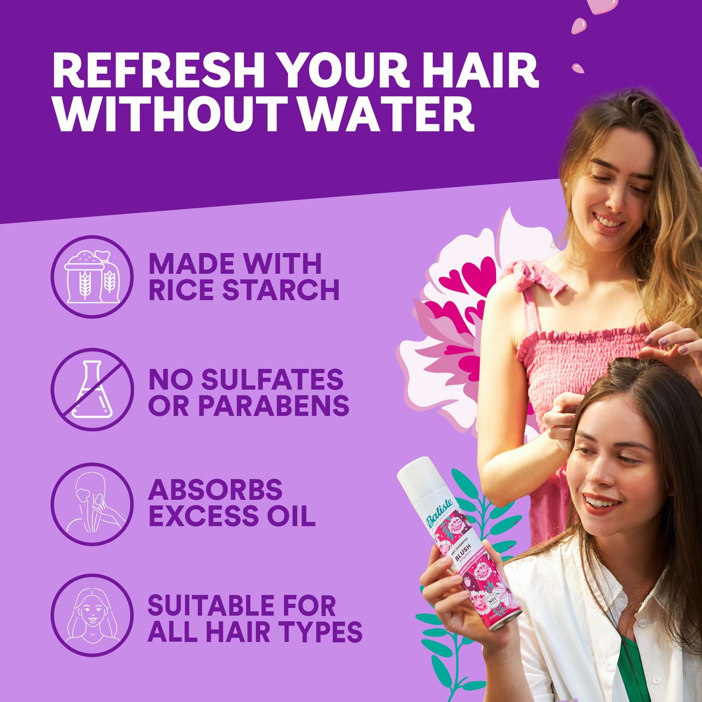 Batiste Blush Dry Shampoo – 3 Pack (3.81 oz / 108 g each)