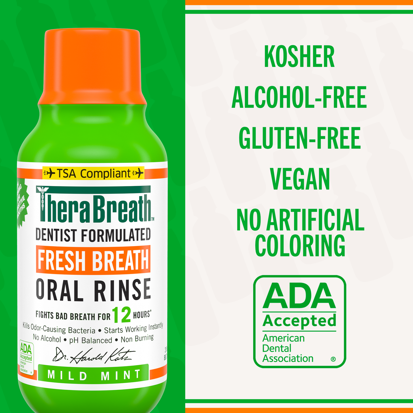 TheraBreath Mild Mint Mouthwash 3oz (72/3Oz CLM)