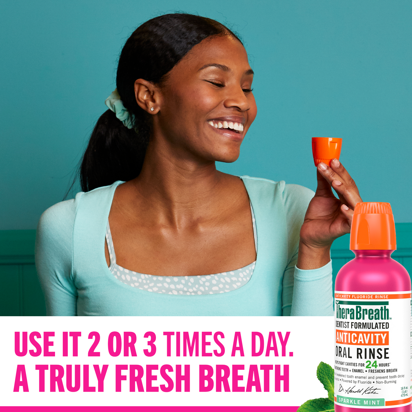 TheraBreath Sparkle Mint Mouthwash 16oz (4/3PKx16Oz)
