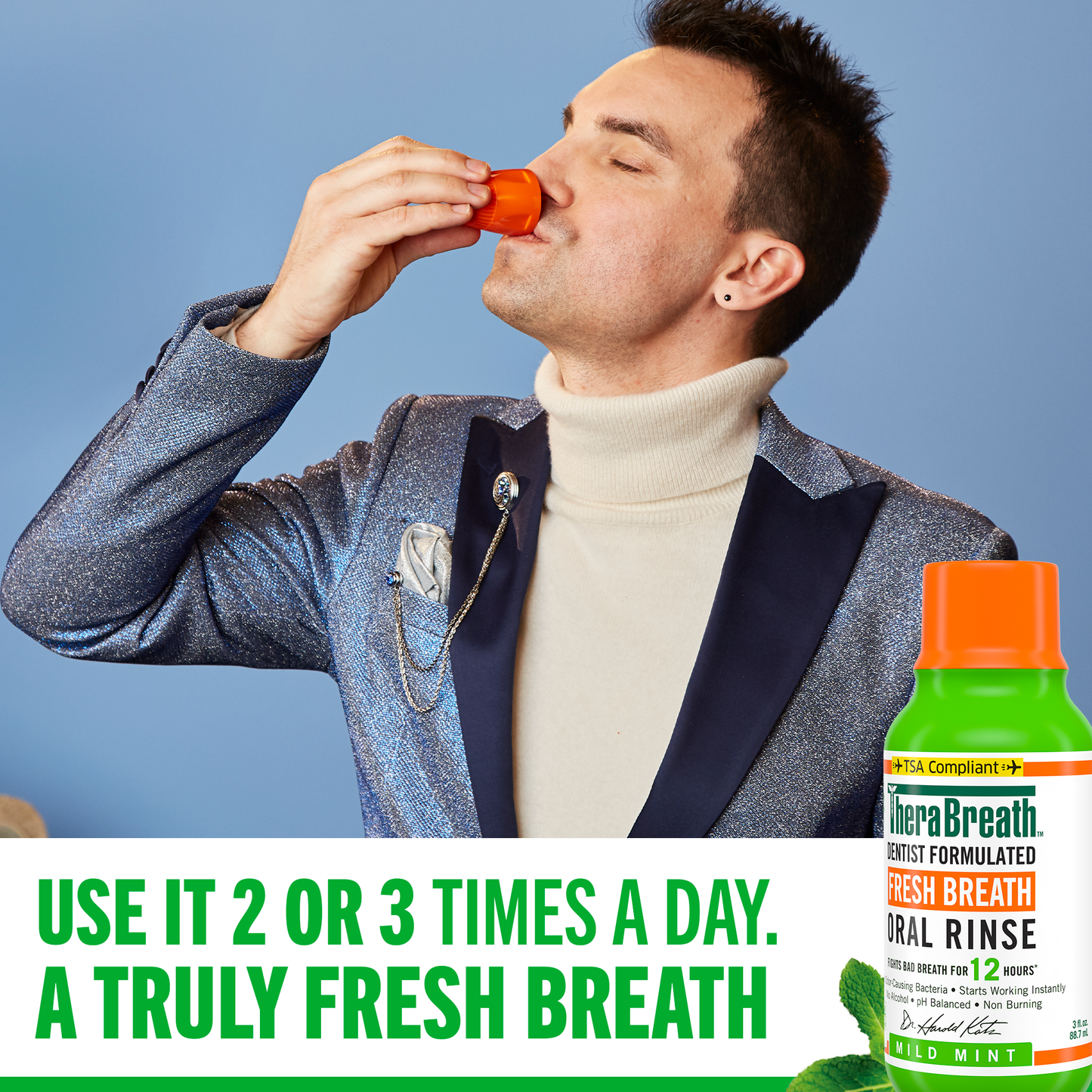 TheraBreath Mild Mint Mouthwash 3oz (72/3Oz CLM)