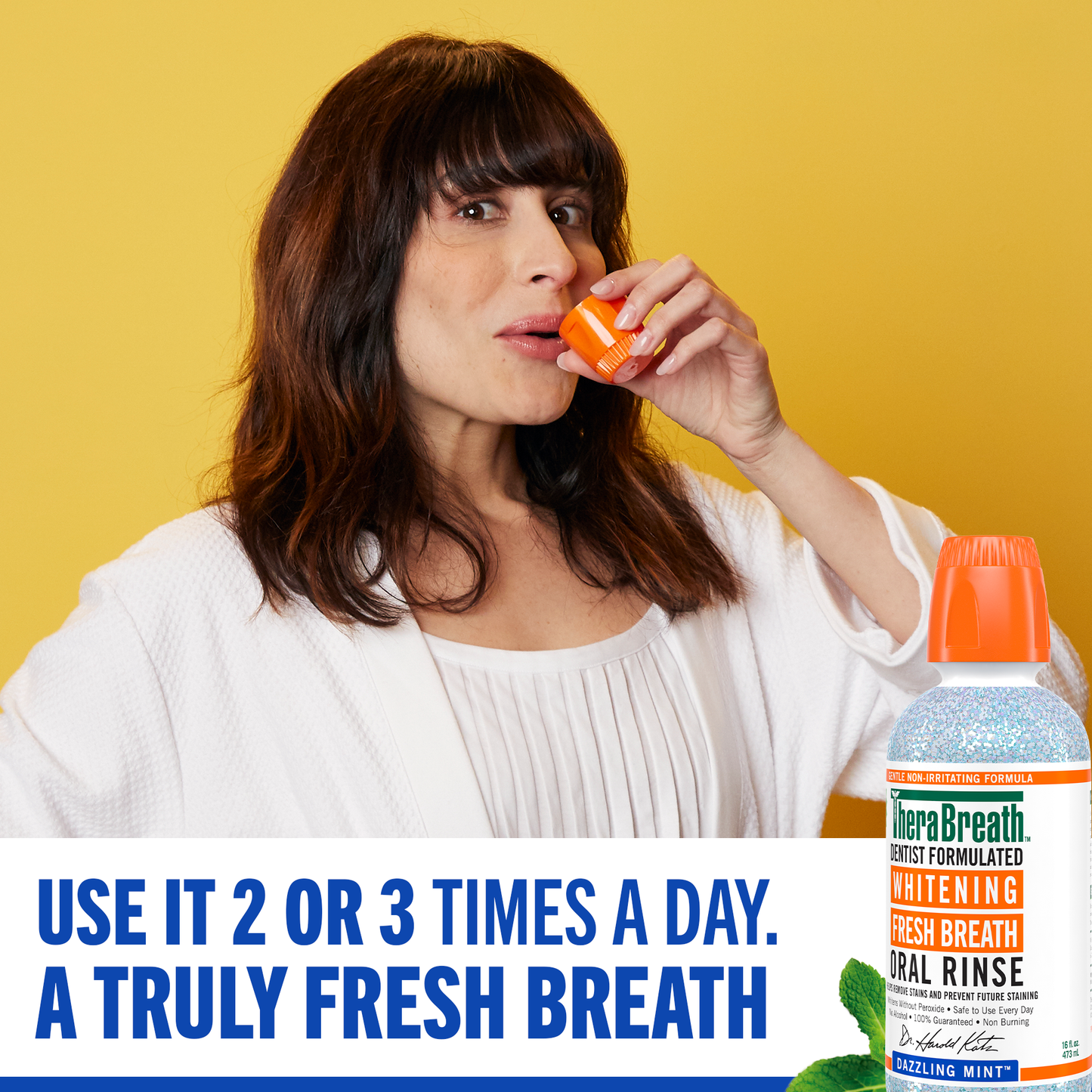 TheraBreath Whitening Mouthwash Dazzling Mint 16oz (4/3Pkx16Oz CLM)