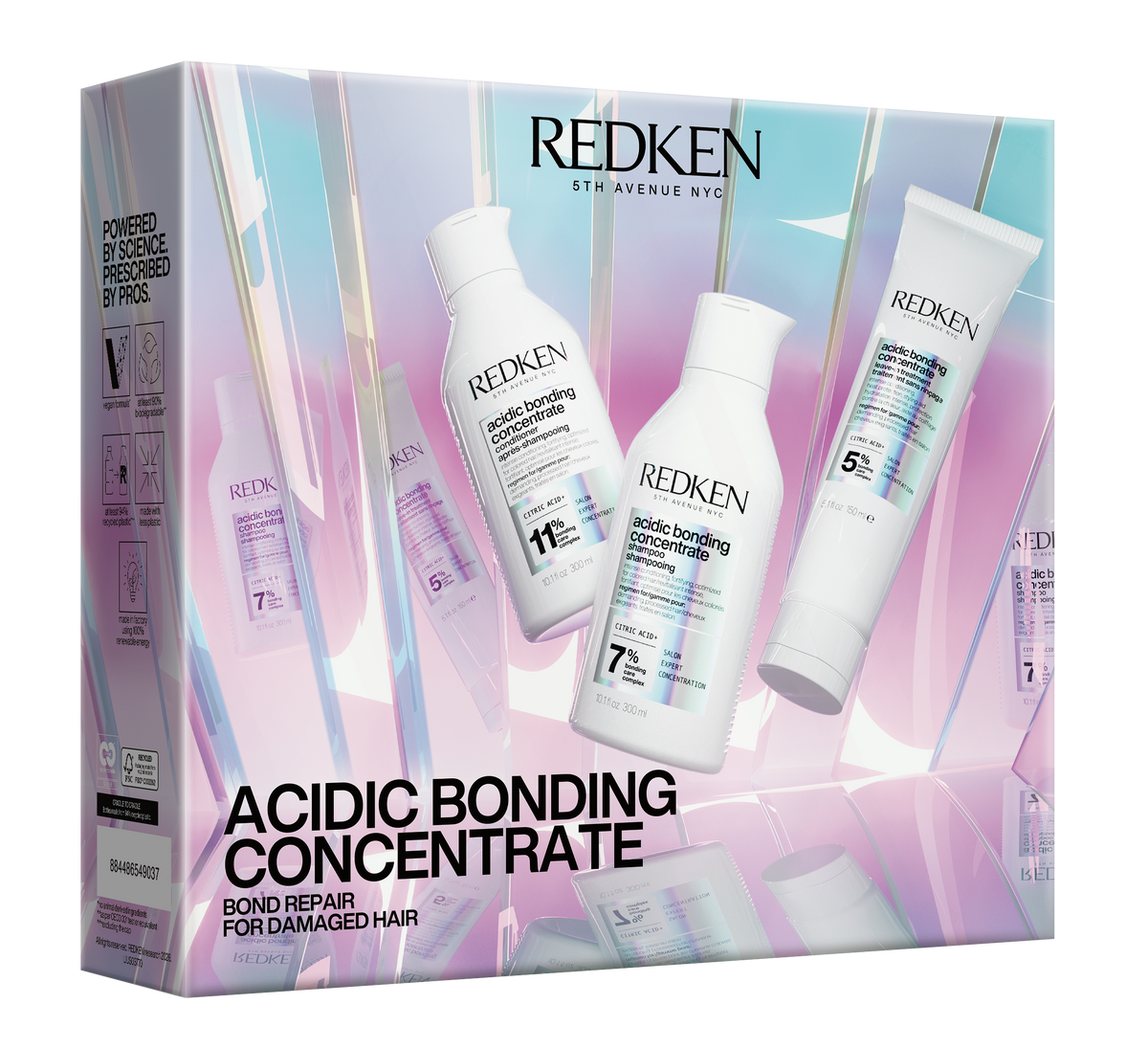 Redken Acidic Bonding Concentrate Shampoo -Conditioner -Leave-in Kit