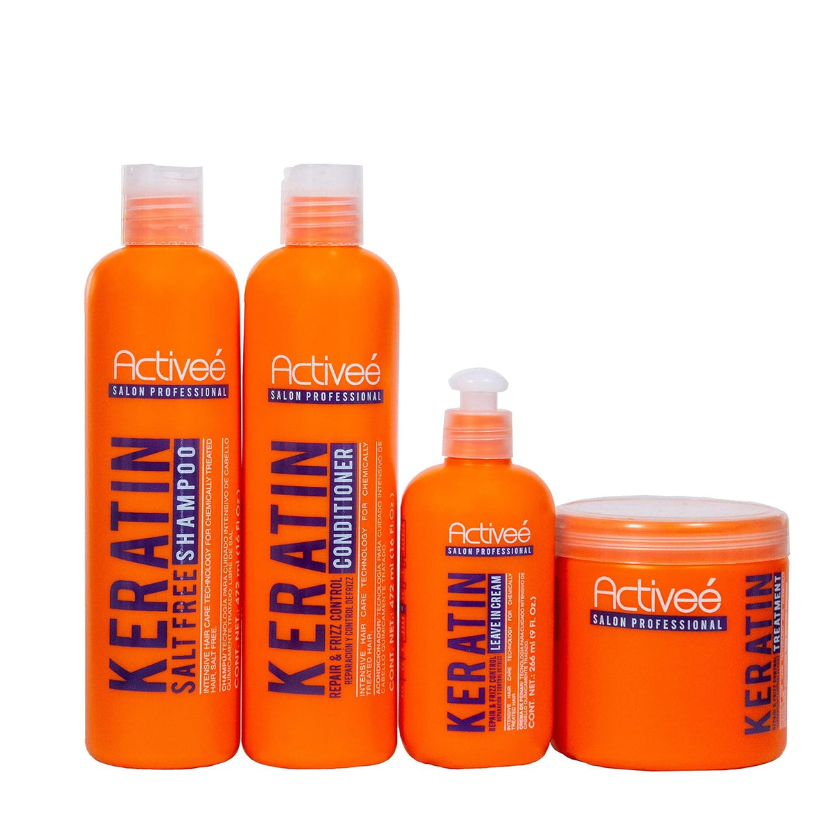 Activeé Keratin Kit | Keratin Repair Shampoo, Conditioner, Leave-In Cream & Treatment