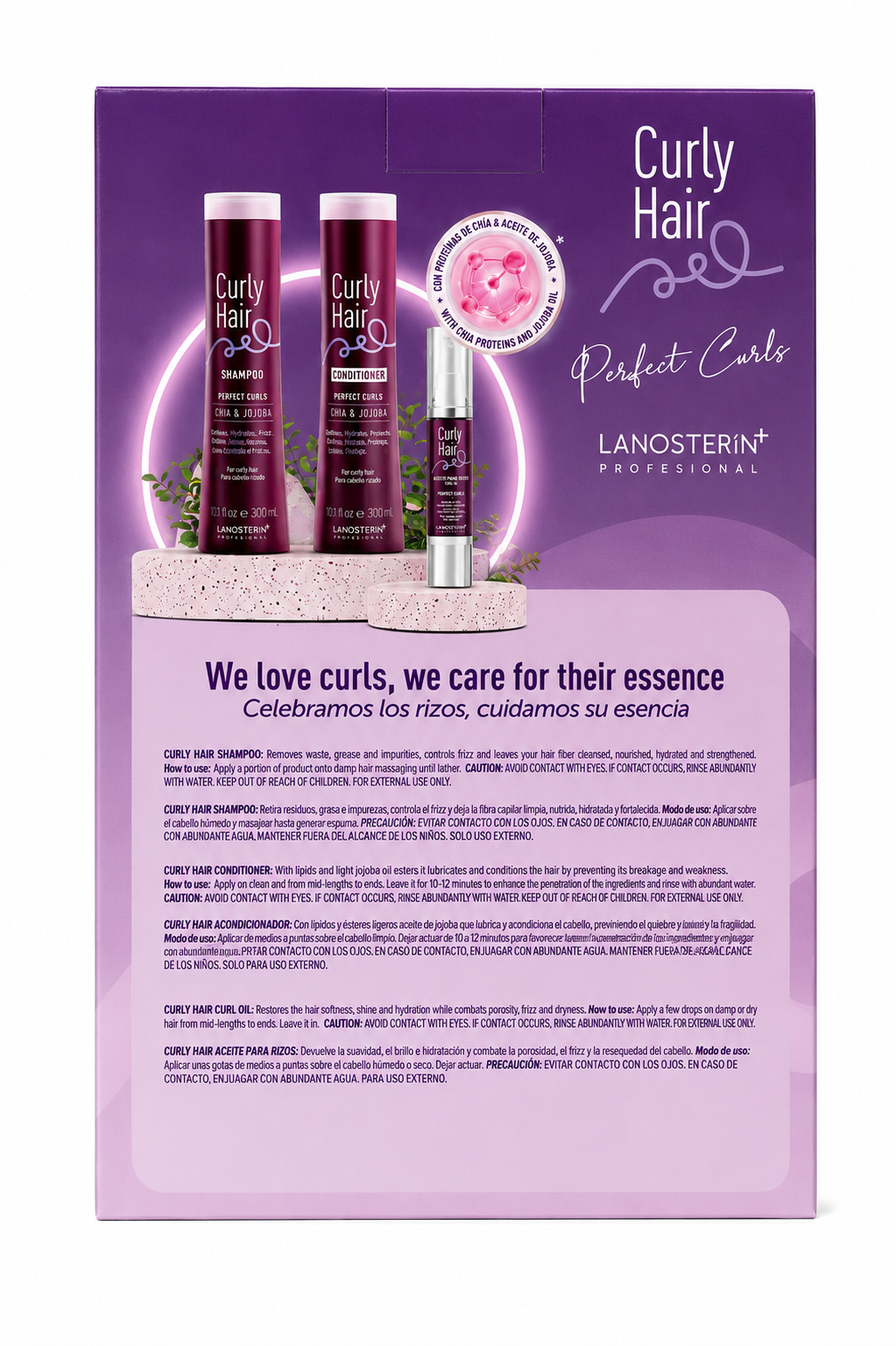 Lanosterin Professional Curly Hair Perfect Curls Routine