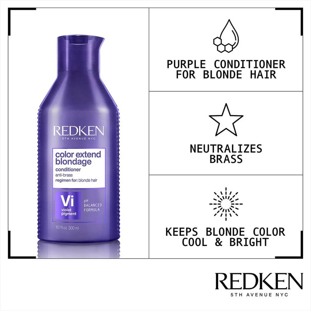 Redken Color Extend Blondage Violet Pigment Conditioner 10.1 oz / 300 ml – Anti Brass