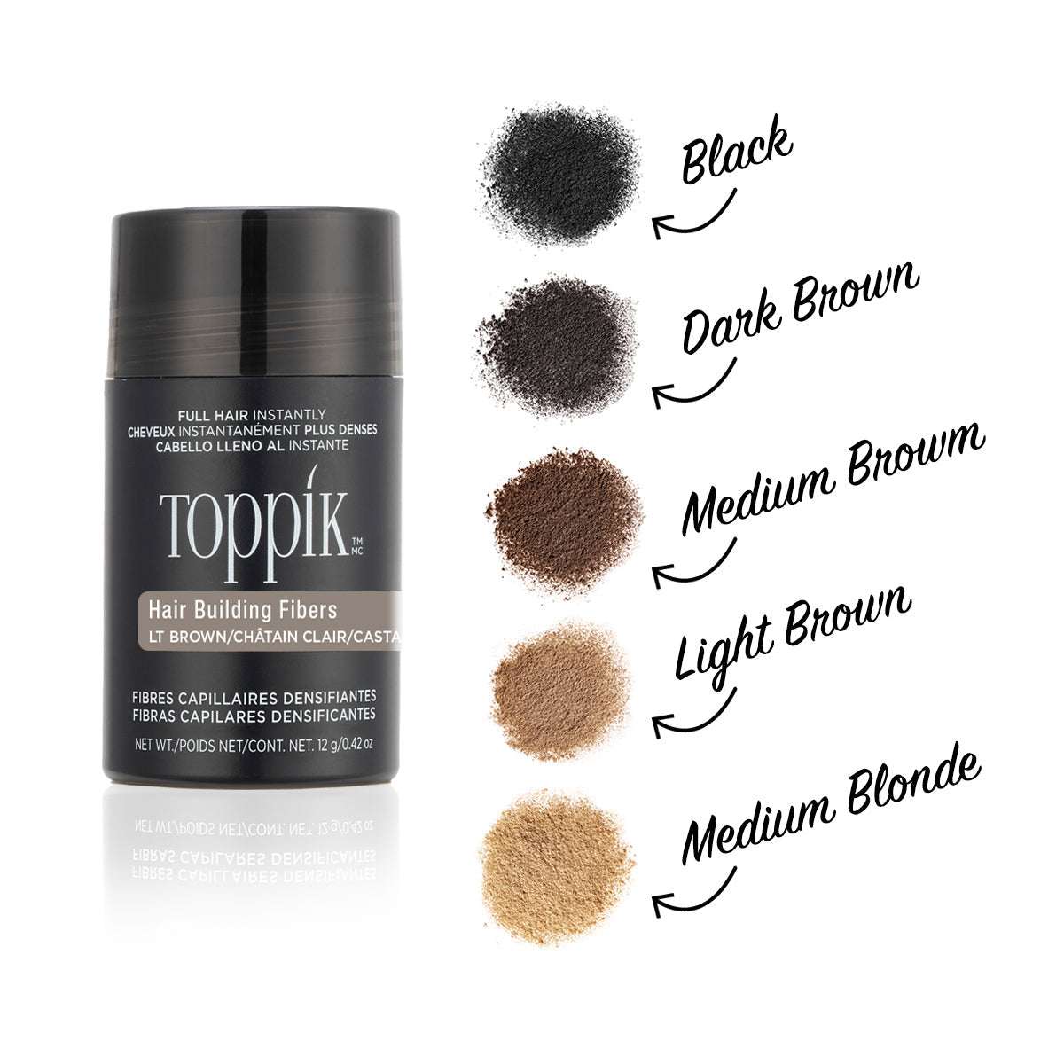 Toppik Hair Building Fibers Light Brown 12g