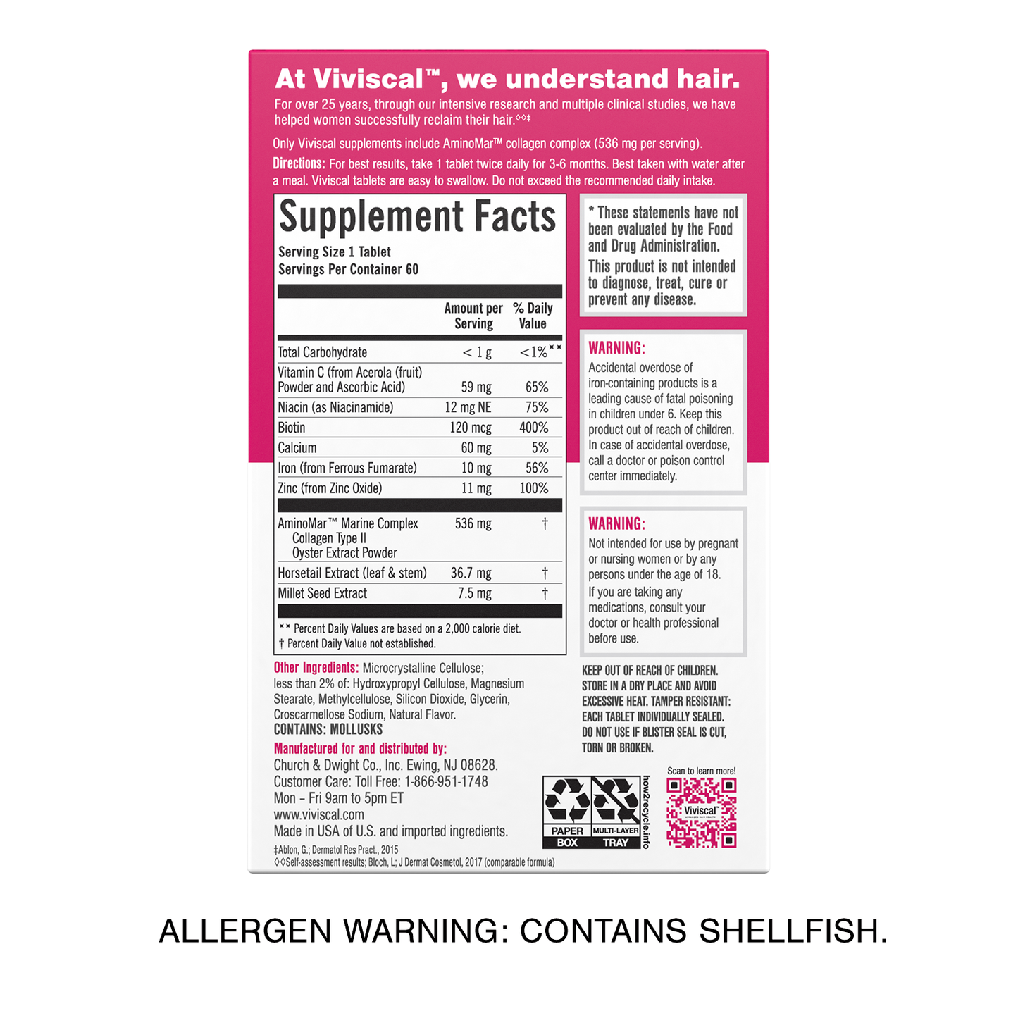 Viviscal Women’s Dietary Supplement 10/3Pkg x 60Ct