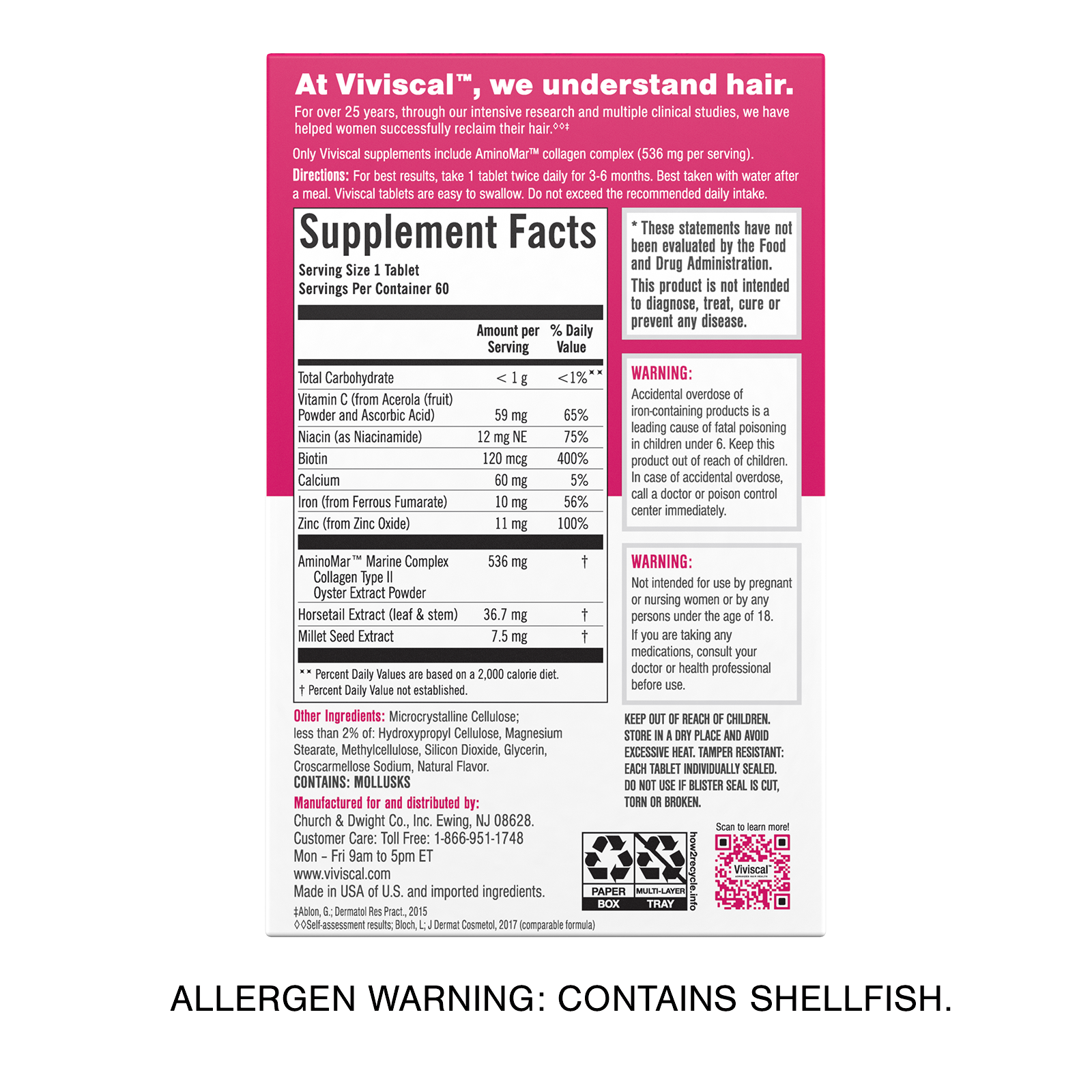 Viviscal Women’s Dietary Supplement 10/3Pkg x 60Ct