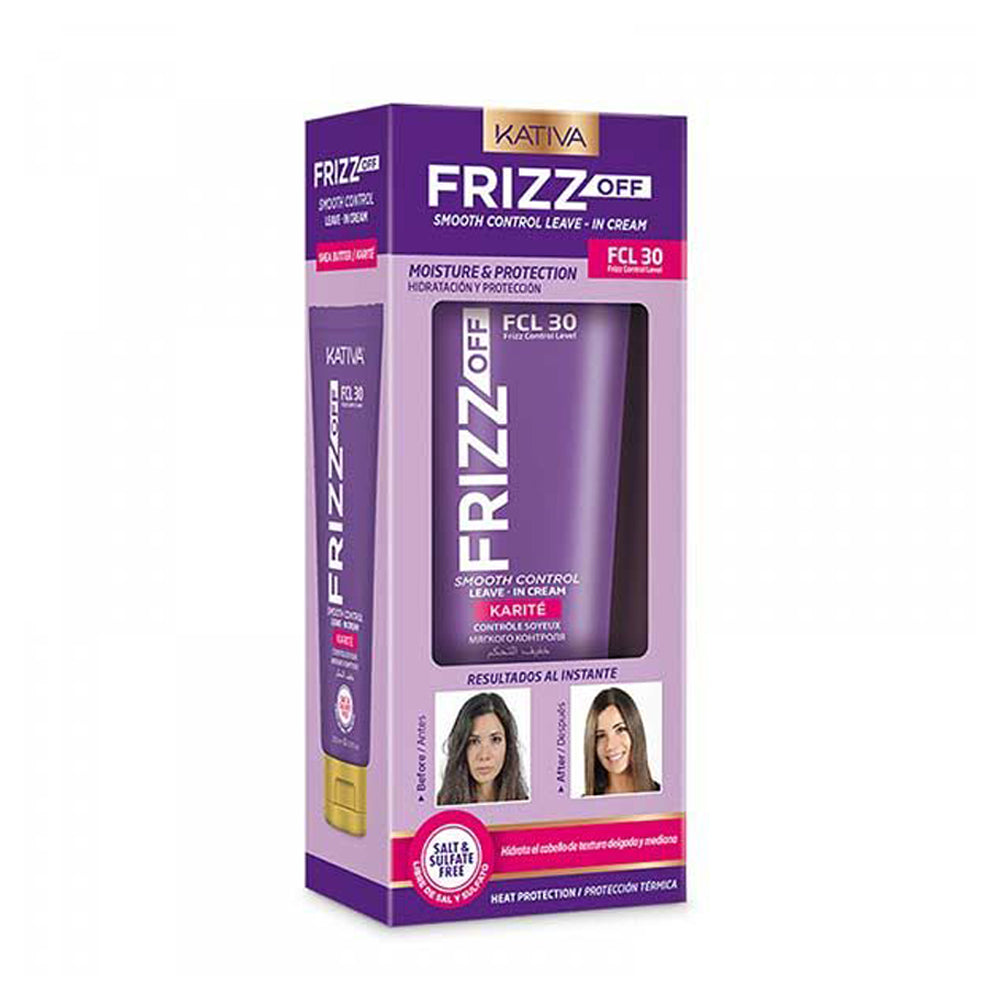 Kativa Frizz Off Smooth Control Leave-In Cream 200ml – Anti-Frizz & Heat Protection
